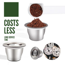 Load image into Gallery viewer, Reusable Pods for Nespresso Reusable Stainless Steel Capsule Crema Espresso Coffee Filters Reusable Pods Coffee Accessories