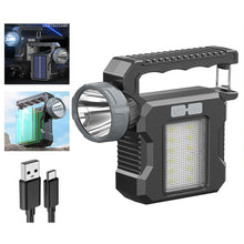 Load image into Gallery viewer, Multifunctional Dual Light Source Solar Searchlight With Hook Outdoor COB Portable Patrol Light Type-C Charging