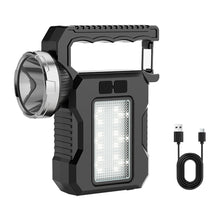 Load image into Gallery viewer, Multifunctional Dual Light Source Solar Searchlight With Hook Outdoor COB Portable Patrol Light Type-C Charging