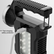 Load image into Gallery viewer, Multifunctional Dual Light Source Solar Searchlight With Hook Outdoor COB Portable Patrol Light Type-C Charging