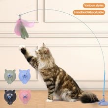 Load image into Gallery viewer, Funny Cat Stick Toy with Detachable Teaser Wand And Sucker Base Interactive Fluffy Feather Kitten Play Toy for Cat Supplies