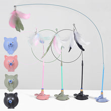Load image into Gallery viewer, Funny Cat Stick Toy with Detachable Teaser Wand And Sucker Base Interactive Fluffy Feather Kitten Play Toy for Cat Supplies
