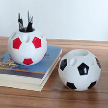 Load image into Gallery viewer, Cute football shape Pen Holder Multifunctional Children's Desktop Ornament Large Capacity Stationery Storage Box Organizer