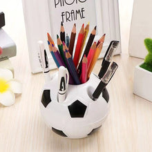 Load image into Gallery viewer, Cute football shape Pen Holder Multifunctional Children's Desktop Ornament Large Capacity Stationery Storage Box Organizer