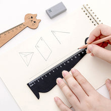 Load image into Gallery viewer, 15cm Cute Cat Straight Ruler Wooden Kawaii Tools Stationery Cartoon Drawing Gift Korean Office School Measuring