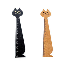 Load image into Gallery viewer, 15cm Cute Cat Straight Ruler Wooden Kawaii Tools Stationery Cartoon Drawing Gift Korean Office School Measuring