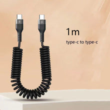 Load image into Gallery viewer, Spring Telescopic 100W 5A Fast Charging Type C Data Cable USB Micro Car Phone Charger for iPhone13 14 Pro Sumsung Xiaomi POCO