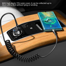 Load image into Gallery viewer, Spring Telescopic 100W 5A Fast Charging Type C Data Cable USB Micro Car Phone Charger for iPhone13 14 Pro Sumsung Xiaomi POCO