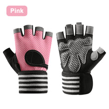 Load image into Gallery viewer, 1 Pair Half Finger Fitness Gloves With Pressure Wrist Strap Non-Slip Wear-Resistant Outdoor Sports Cycling Gloves