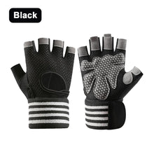 Load image into Gallery viewer, 1 Pair Half Finger Fitness Gloves With Pressure Wrist Strap Non-Slip Wear-Resistant Outdoor Sports Cycling Gloves