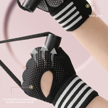 Load image into Gallery viewer, 1 Pair Half Finger Fitness Gloves With Pressure Wrist Strap Non-Slip Wear-Resistant Outdoor Sports Cycling Gloves