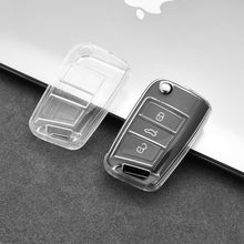 Load image into Gallery viewer, TPU Soft Car Transparent Key Case Remote Control Protect Cover Auto Accessories For VW Volkswagen SEAT Ateca Leon FR 2 Ibiza Golf 7 MK7 Tiguan MK2 Skoda Octavia