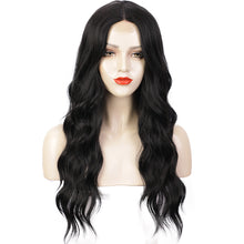 Load image into Gallery viewer, Front Lace Wig with Small Lace Cross Dyed Long Curly Hair Gradient Dyed Curly Wig Synthetic Full Top Women's Wig Cover