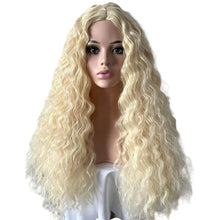 Load image into Gallery viewer, African Wig Women's Fashionable Black and Red Small Curly Hair Water Ripple Corn Perm Split Bangs Full Top Headband