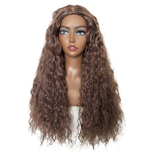 Load image into Gallery viewer, African Wig Women's Fashionable Black and Red Small Curly Hair Water Ripple Corn Perm Split Bangs Full Top Headband