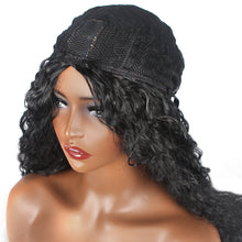 Load image into Gallery viewer, African Wig Women's Fashionable Black and Red Small Curly Hair Water Ripple Corn Perm Split Bangs Full Top Headband