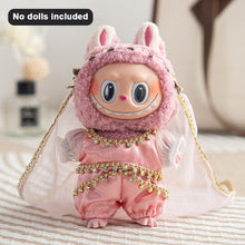 Load image into Gallery viewer, For Labubu 17cm Doll Clothes Fashion Doll Pendant Blind Box Macaron Labubu Time To Chill Doll Clothes