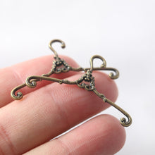 Load image into Gallery viewer, Dollhouse Retro Metal Hanger Cotton Doll Small Cloth Barbie Pet Clothes Storage Clothes Support