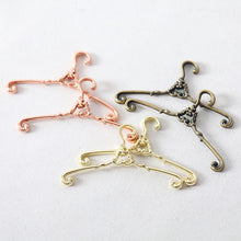 Load image into Gallery viewer, Dollhouse Retro Metal Hanger Cotton Doll Small Cloth Barbie Pet Clothes Storage Clothes Support