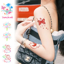 Load image into Gallery viewer, Single Colored Butterfly Tattoo Sticker Waterproof Durable Simulation Dopamine Girl Ins Simple Cute Washable Tattoo Sticker