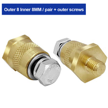 Load image into Gallery viewer, Pair M6 M8 Car Battery Pole Adapter Brass Battery Terminal Connector Thread Positive Negative Battery Post Connector Terminal Adapter