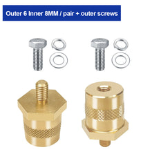 Load image into Gallery viewer, Pair M6 M8 Car Battery Pole Adapter Brass Battery Terminal Connector Thread Positive Negative Battery Post Connector Terminal Adapter