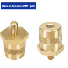 Load image into Gallery viewer, Pair M6 M8 Car Battery Pole Adapter Brass Battery Terminal Connector Thread Positive Negative Battery Post Connector Terminal Adapter