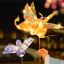 Load image into Gallery viewer, New Year Gift Kids DIY Glowing Butterfly Wings Set with Light Girls Butterfly Dress Party Costume Children Fairy Props Christmas