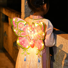 Load image into Gallery viewer, New Year Gift Kids DIY Glowing Butterfly Wings Set with Light Girls Butterfly Dress Party Costume Children Fairy Props Christmas