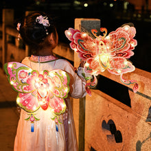 Load image into Gallery viewer, New Year Gift Kids DIY Glowing Butterfly Wings Set with Light Girls Butterfly Dress Party Costume Children Fairy Props Christmas