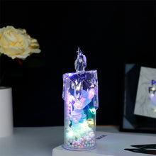 Load image into Gallery viewer, Flameless LED Electronic Candle Light Clear Rose Night Light Valentines Day Gift Romantic Atmosphere Light Bedroom Home Decor
