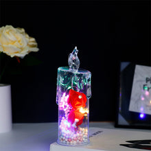 Load image into Gallery viewer, Flameless LED Electronic Candle Light Clear Rose Night Light Valentines Day Gift Romantic Atmosphere Light Bedroom Home Decor