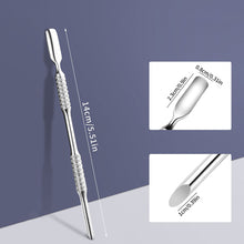 Load image into Gallery viewer, Double-ended Stainless Steel Manicure Steel Push Exfoliating Skin Polishing Nails Spot Drill Multifunctional Nail Art Accessory