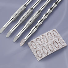 Load image into Gallery viewer, Double-ended Stainless Steel Manicure Steel Push Exfoliating Skin Polishing Nails Spot Drill Multifunctional Nail Art Accessory