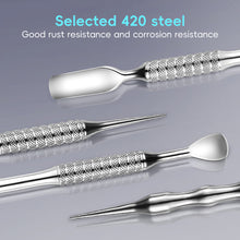 Load image into Gallery viewer, Double-ended Stainless Steel Manicure Steel Push Exfoliating Skin Polishing Nails Spot Drill Multifunctional Nail Art Accessory