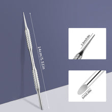 Load image into Gallery viewer, Double-ended Stainless Steel Manicure Steel Push Exfoliating Skin Polishing Nails Spot Drill Multifunctional Nail Art Accessory
