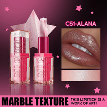 Load image into Gallery viewer, 4 Colors Spiral Star Sparkling Lipstick Long-lasting Moisturizing Non-sticky Glitter Marble Lipstick Lip Makeup Cosmetics