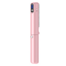 Load image into Gallery viewer, Foldable Portable Straight Hair Comb Rechargeable Wireless Negative Ion Straight Roll Dual Purpose Curling Iron Hairstyling Tool