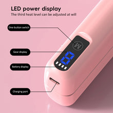 Load image into Gallery viewer, Foldable Portable Straight Hair Comb Rechargeable Wireless Negative Ion Straight Roll Dual Purpose Curling Iron Hairstyling Tool