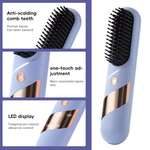 Load image into Gallery viewer, Negative Ion Wireless Hair Straightener Rechargeable Portable Dual-purpose Ceramic Heating Hair Straightener Curling Iron