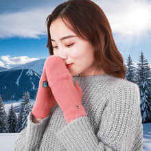 Load image into Gallery viewer, Plush Flip Five Finger Gloves Thick Cold-proof Warm Half-finger Gloves Comfortable Soft Fabric Gloves for Outdoor Activities