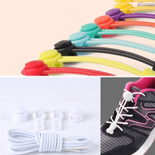 Load image into Gallery viewer, Colorful Elastic Band Round Spring Buckle Shoelaces Easy Convenient No-tie Shoelaces Casual Sports Shoes Shoelaces for Adult Children