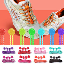 Load image into Gallery viewer, Colorful Elastic Band Round Spring Buckle Shoelaces Easy Convenient No-tie Shoelaces Casual Sports Shoes Shoelaces for Adult Children