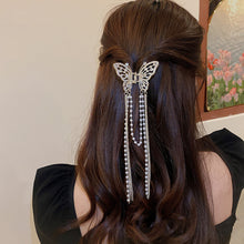 Load image into Gallery viewer, Rhinestone Butterfly Pearl Fringe Hairpin Fashionable Temperamental Alloy Hair Claw Clip Headwear Hair Accessory for Women