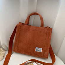 Load image into Gallery viewer, Multicoloured Corduroy Handbag Adjustable Shoulder Bag Comfortable Portable Large Capacity Wrist Bag Casual Crossbody Bag