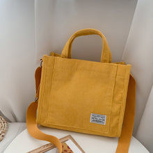 Load image into Gallery viewer, Multicoloured Corduroy Handbag Adjustable Shoulder Bag Comfortable Portable Large Capacity Wrist Bag Casual Crossbody Bag