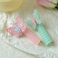 Load image into Gallery viewer, Embroidered Butterfly Telephone Wire Hair Band Simple Sweet Braided Hair Tie Highly Elastic Creative Ponytail Headwear