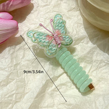 Load image into Gallery viewer, Embroidered Butterfly Telephone Wire Hair Band Simple Sweet Braided Hair Tie Highly Elastic Creative Ponytail Headwear