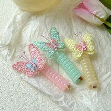 Load image into Gallery viewer, Embroidered Butterfly Telephone Wire Hair Band Simple Sweet Braided Hair Tie Highly Elastic Creative Ponytail Headwear