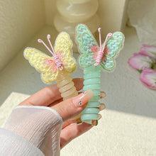 Load image into Gallery viewer, Embroidered Butterfly Telephone Wire Hair Band Simple Sweet Braided Hair Tie Highly Elastic Creative Ponytail Headwear